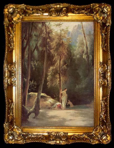 framed  Carl Blechen Badende im Park von Terni, ta009-2